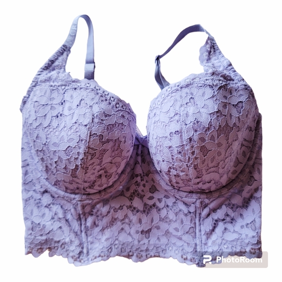 Victoria's Secret Body By Victoria Lined Demi Violet Lace Size 34DDD - Picture 3 of 14